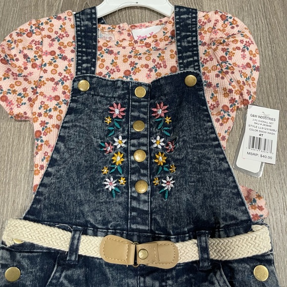 Little Lass 2 pc overall set size 4T - Picture 2 of 5